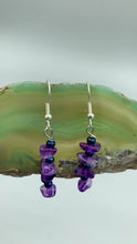 Load and play video in Gallery viewer, Purple Amethyst Stone Chip Beaded Earrings, Hippie Vibe, Shabby Chic, Boho Chic, Nature Inspired, Bohemian
