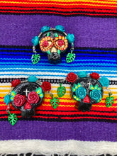 Load image into Gallery viewer, Day Of The Dead Skull Magnet, Dia De Los Muertos Calavera, Frida Khalo Inspired Skull Art

