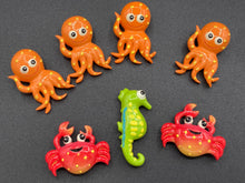 Load image into Gallery viewer, Colorful Ocean Theme Wood Magnets, Octopus, Crab, And Seahorse Magnets

