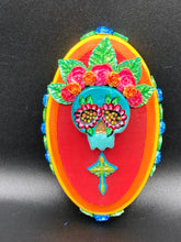 Load image into Gallery viewer, Day of the Dead Wall Art Decor, Frida Kahlo Inspired Clay Art Home Decor, La Muerte Calavera
