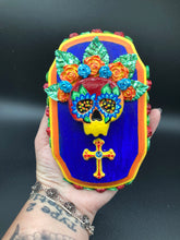 Load image into Gallery viewer, Day of the Dead Wall Art Decor, Frida Kahlo Inspired Clay Art Home Decor, La Muerte Calavera
