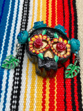 Load image into Gallery viewer, Day Of The Dead Skull Magnet, Dia De Los Muertos Calavera, Frida Khalo Inspired Skull Art
