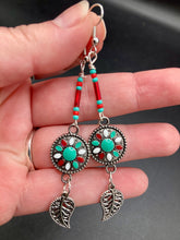 Load image into Gallery viewer, Southwest Inspired Colors Dangling Silver Feathers Glass Beads Adjustable Necklace, Vibrant Native Tribal Pattern Inspired Choker Style
