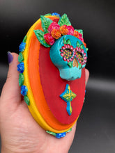 Load image into Gallery viewer, Day of the Dead Wall Art Decor, Frida Kahlo Inspired Clay Art Home Decor, La Muerte Calavera
