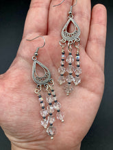 Load image into Gallery viewer, Whimsical Chandelier Style Beaded Earrings, Hippie, Shabby Boho Chic
