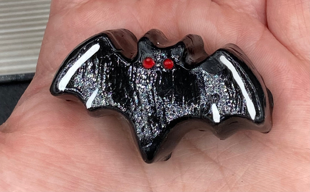 Mini Bat Clay Art Magnet, Goth Art Work