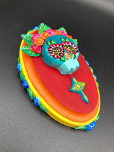 Load image into Gallery viewer, Day of the Dead Wall Art Decor, Frida Kahlo Inspired Clay Art Home Decor, La Muerte Calavera
