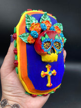 Load image into Gallery viewer, Day of the Dead Wall Art Decor, Frida Kahlo Inspired Clay Art Home Decor, La Muerte Calavera
