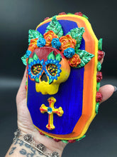 Load image into Gallery viewer, Day of the Dead Wall Art Decor, Frida Kahlo Inspired Clay Art Home Decor, La Muerte Calavera
