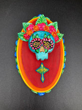 Load image into Gallery viewer, Day of the Dead Wall Art Decor, Frida Kahlo Inspired Clay Art Home Decor, La Muerte Calavera
