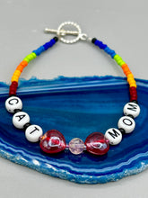Load image into Gallery viewer, Cat Mom And Love Rainbow Beaded Bracelet, Rainbow Pride Bracelets
