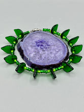 Load image into Gallery viewer, This nature-inspired jewelry is crafted from shimmering glass beads in shades of light and dark green as well as clear iridescent and gold tones. Light and dark green glass leaf beaded anklet and earrings provide intricate detailing. Crafted with metal wire and a barrel screw clasp, they offer a secure fit.
