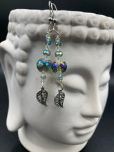 Load image into Gallery viewer, Whimsical Aqua Blue Beaded Earrings, Hippie Vibe, Shabby Boho Chic, Nature Inspired, Bohemian
