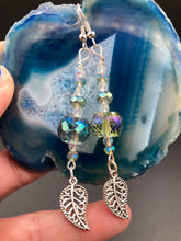 Load image into Gallery viewer, Whimsical Aqua Blue Beaded Earrings, Hippie Vibe, Shabby Boho Chic, Nature Inspired, Bohemian
