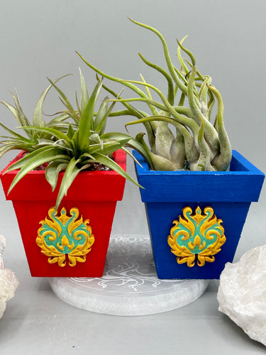 Beautiful baroque style decorative mini pine wood planter.  Perfect for use with air plants, or as a holder for everyday items. Just in time for Spring and Summer home decor.  Makes a great housewarming gift!  Measurements: H 3