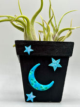 Load image into Gallery viewer, Crescent Moon And Butterfly Decorative Hand-painted Mini Wood Planter For Air Plants, Home Decor Wood Planter
