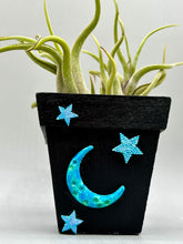 Load image into Gallery viewer, Crescent Moon And Butterfly Decorative Hand-painted Mini Wood Planter For Air Plants, Home Decor Wood Planter
