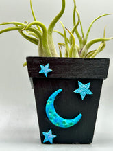 Load image into Gallery viewer, Crescent Moon And Butterfly Decorative Hand-painted Mini Wood Planter For Air Plants, Home Decor Wood Planter
