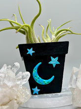 Load image into Gallery viewer, Crescent Moon And Butterfly Decorative Hand-painted Mini Wood Planter For Air Plants, Home Decor Wood Planter
