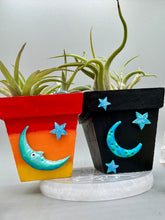 Load image into Gallery viewer, Crescent Moon And Butterfly Decorative Hand-painted Mini Wood Planter For Air Plants, Home Decor Wood Planter
