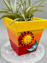 Load image into Gallery viewer, Crescent Moon And Sun Decorative Hand-painted Mini Wood Planter For Air Plants, Home Decor Wood Planter
