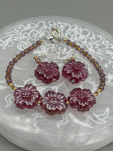 Load image into Gallery viewer, Genuine Natural Stone Rose Quartz Necklace, Light Purple Glass Beaded Princess Style Necklace, Hippie Nature Lovers Necklace
