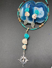 Load image into Gallery viewer, Frida Kahlo Inspired Glass Beaded Necklace, Vibrant Mexican Colors Adjustable Choker, Southwest Vibe Style Inspired Jewelry, Dia De Los Muertos Calaveras
