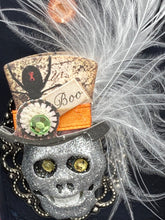 Load image into Gallery viewer, Lady Death And Grim Reaper Wood Coffin Ring Box, Mini Creepy VooDoo Doll, La Muerte Calavera
