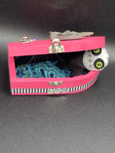 Load image into Gallery viewer, Lady Death And Grim Reaper Wood Coffin Ring Box, Mini Creepy VooDoo Doll, La Muerte Calavera
