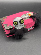 Load image into Gallery viewer, Misfit Small Wood Coffin Ring Box, Gothic Vintage Evil Carnival Ringleader, Calavera De La Muerte
