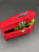 Load image into Gallery viewer, Beetlejuice inspired Lime Green Voodoo Doll stands at 3 1/4&quot; in height.  All lime green with “x” for eyes and mouth sowed shut.  Super spooky but still cute doll.

