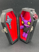 Load image into Gallery viewer, Vintage Inspired Wood Coffin Ring Box or Jewelry Box And Spooky But Cute VooDoo Doll
