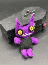 Load image into Gallery viewer, Vintage Inspired Wood Coffin Ring Box or Jewelry Box And Spooky But Cute VooDoo Doll

