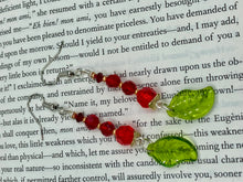 Load image into Gallery viewer, Whimsical Red And Green Beaded Earrings, Hippie Vibe, Shabby Chic, Boho Chic, Nature Inspired, Bohemian
