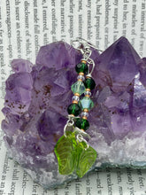 Load image into Gallery viewer, Whimsical Green Beaded Earrings, Hippie Vibe, Shabby Chic, Boho Chic, Nature Inspired, Bohemian
