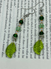 Load image into Gallery viewer, Whimsical Green Beaded Earrings, Hippie Vibe, Shabby Chic, Boho Chic, Nature Inspired, Bohemian
