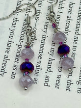 Load image into Gallery viewer, Large Dusty Rose Agate Natural Stone Pink Glass Beaded Choker Style Necklace, Hippie Nature Lovers Necklace With Matching Fish Hook Earrings
