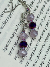 Load image into Gallery viewer, Genuine Natural Stone Rose Quartz Necklace, Light Purple Glass Beaded Princess Style Necklace, Hippie Nature Lovers Necklace
