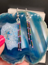Load image into Gallery viewer, Long Beaded Tube Earrings, Boho Earrings, Seed Bead Earrings, Hippie Vibe, Bohemian
