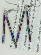 Load image into Gallery viewer, Long Beaded Tube Earrings, Boho Earrings, Seed Bead Earrings, Hippie Vibe, Bohemian
