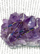 Load image into Gallery viewer, Long Beaded Tube Earrings, Boho Earrings, Seed Bead Earrings, Hippie Vibe, Bohemian
