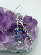 Load image into Gallery viewer, Blue Lapis Stone Chip Beaded Earrings, Hippie Vibe, Shabby Chic, Boho Chic, Nature Inspired, Bohemian
