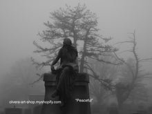 Load image into Gallery viewer, Let someone special in your life know you&#39;re thinking of them with this Cemetery Angel Sympathy Card. This sympathy card is the perfect way to extend your sentiments and support. It features a beautiful, black and white-style photograph of a cemetery angel statue, a thoughtful reminder of the power of mercy and compassion. Show your love and care for any occasion with this one of a kind card. Express your emotions with this beautiful card, perfect for expressing your sympathies and support. 
