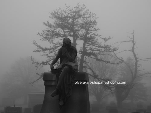 Let someone special in your life know you're thinking of them with this Cemetery Angel Sympathy Card. This sympathy card is the perfect way to extend your sentiments and support. It features a beautiful, black and white-style photograph of a cemetery angel statue, a thoughtful reminder of the power of mercy and compassion. Show your love and care for any occasion with this one of a kind card. Express your emotions with this beautiful card, perfect for expressing your sympathies and support. 