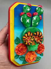 Load image into Gallery viewer, Southwest Inspired Cacti Skull Mini Wall Art Decor | Calavera De Nopal
